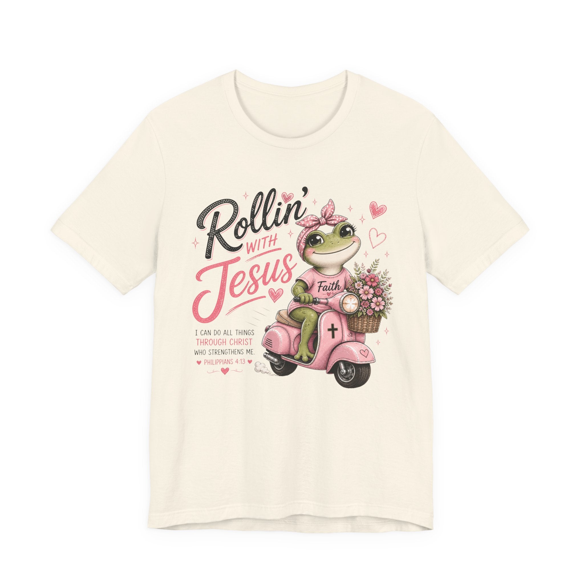 Rollin' with Jesus Frog Shirt | Christian woman's Tee | Cute Bible Verse Shirt