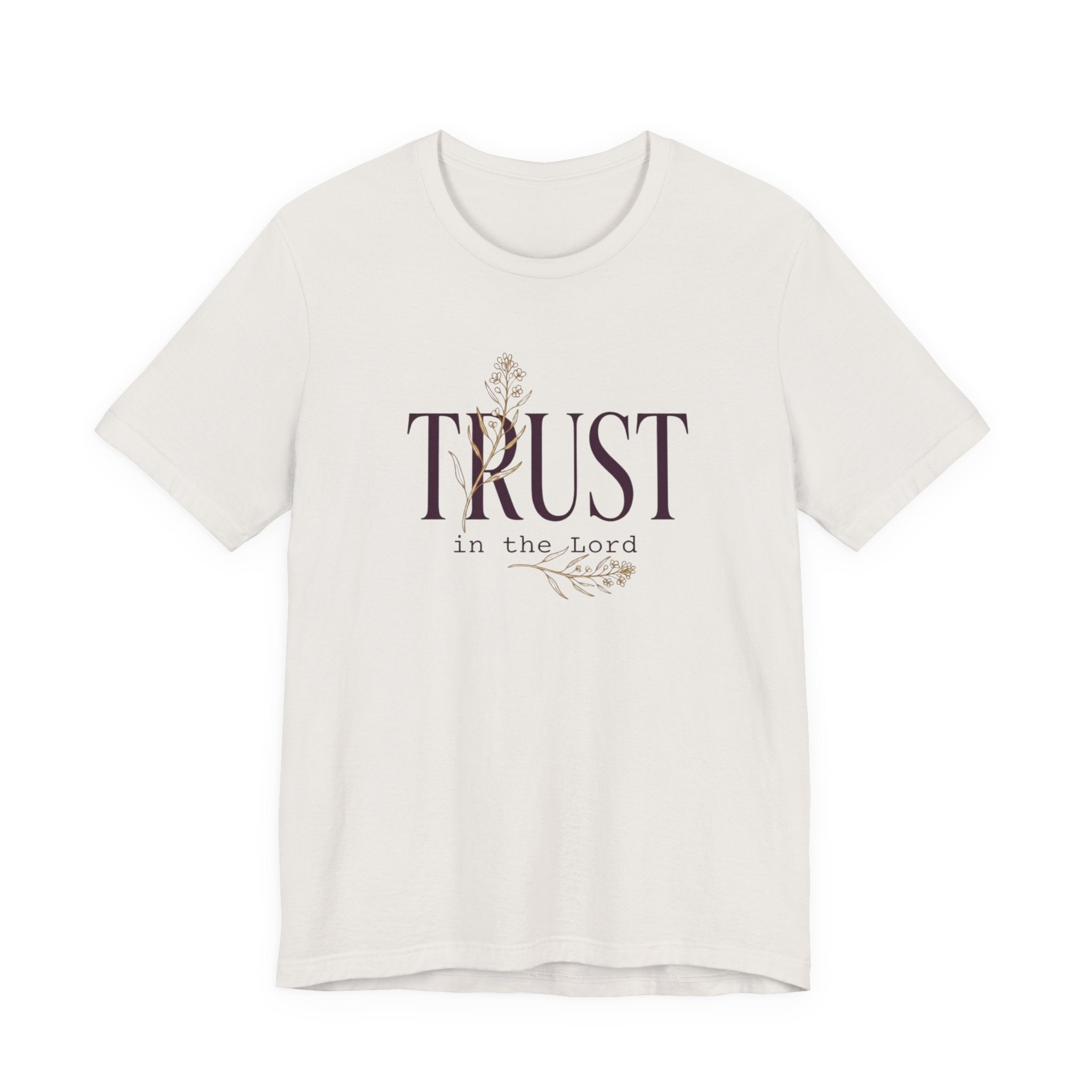 Trust in the Lord maroon and gold, Christian T-Shirt
