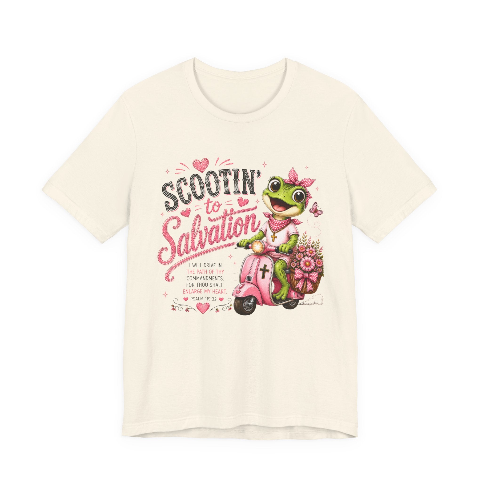 Scootin' to Salvation Frog Shirt for Women | Cute Christian Bible Verse Tee