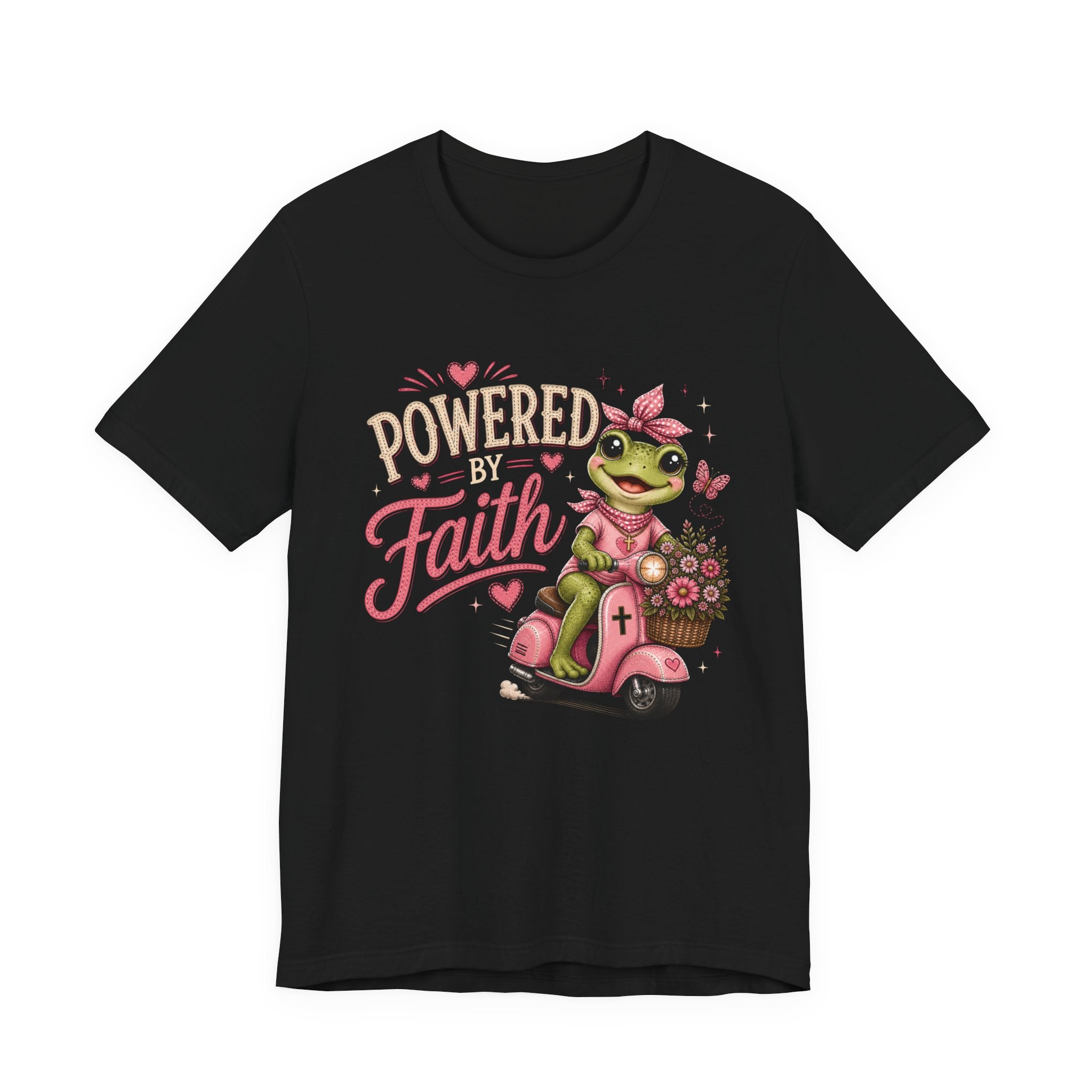 Powered by Faith Frog Shirt for Women | Cute Christian Boutique Tee