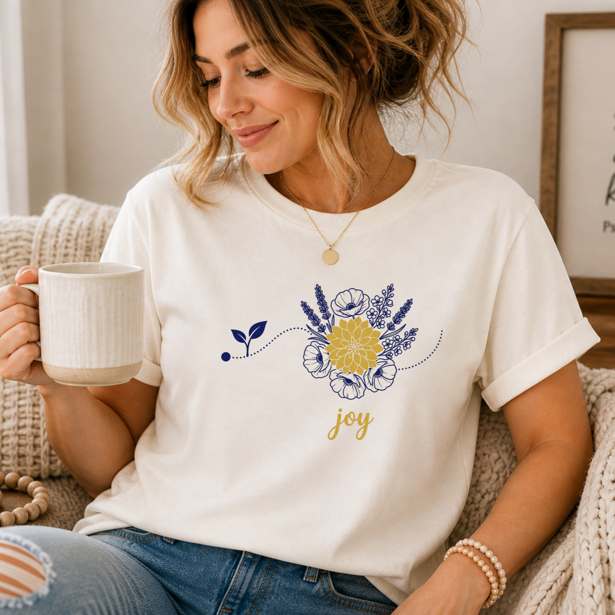 Joy Floral Christian Shirt | Inspirational Boutique Tee for Women
