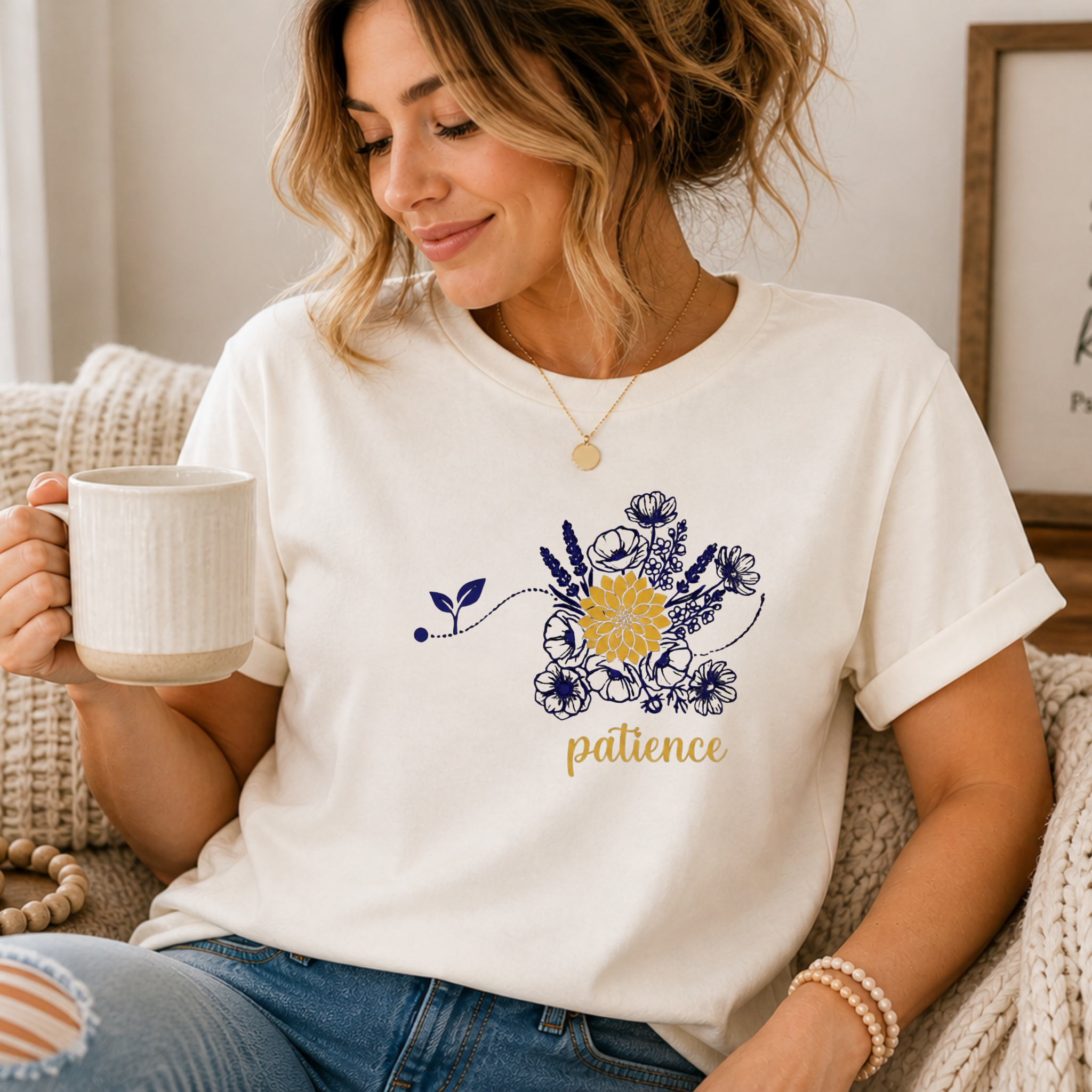 Patience Floral Christian Shirt | Inspirational Boutique Tee for Women