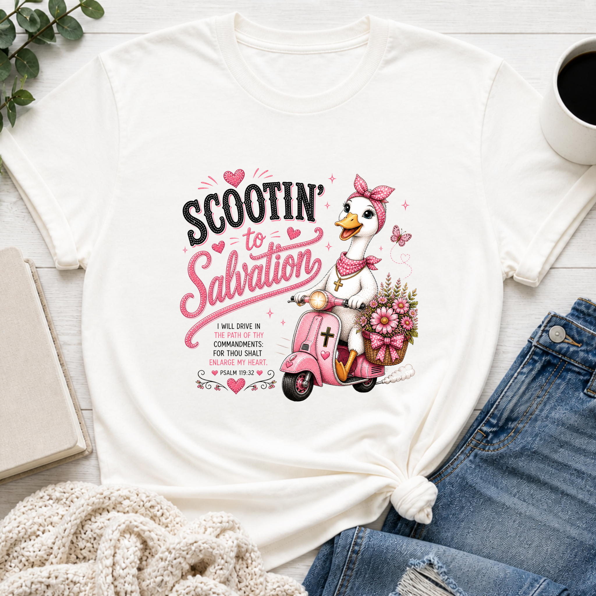 Scootin’ to Salvation Goose Shirt | Christian Girl Youth Tee | Cute Bible Verse Shirt