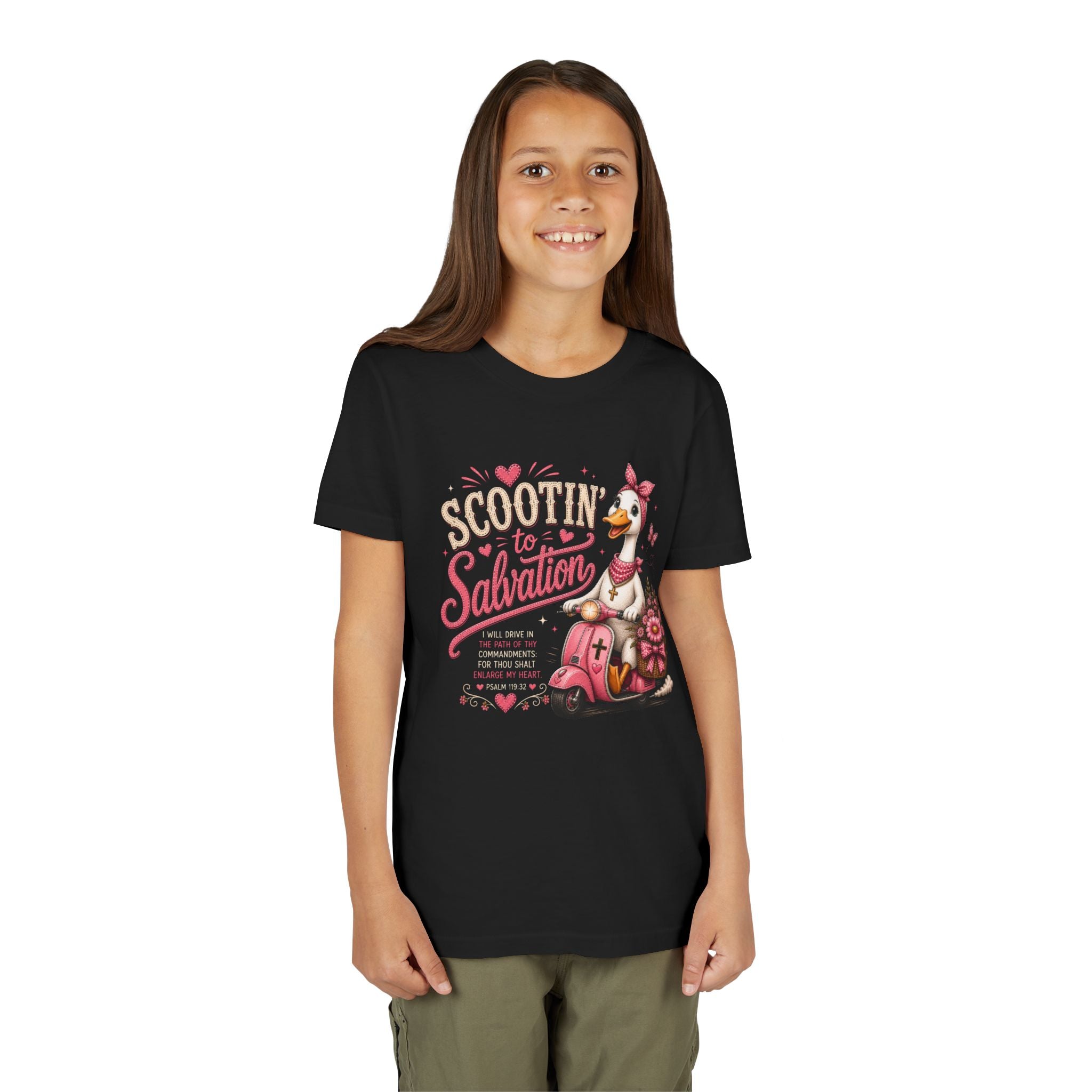 Scootin’ to Salvation Goose Shirt | Christian Girl Youth Tee | Cute Bible Verse Shirt