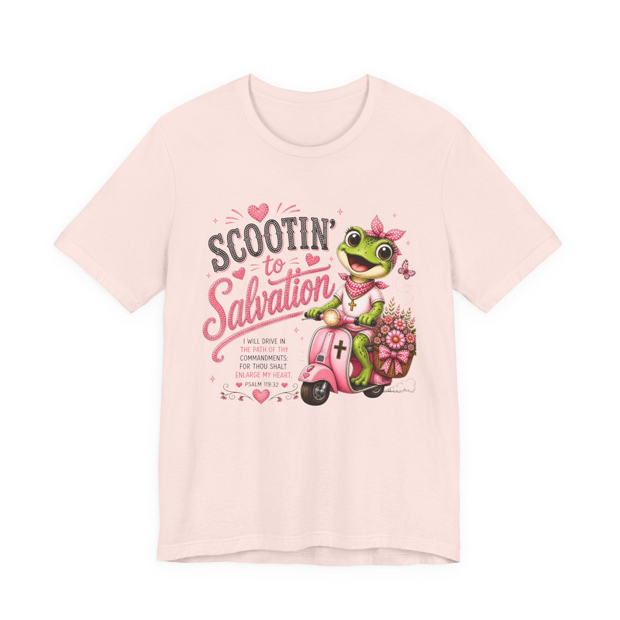 Scootin' to Salvation Frog Shirt for Women | Cute Christian Bible Verse Tee