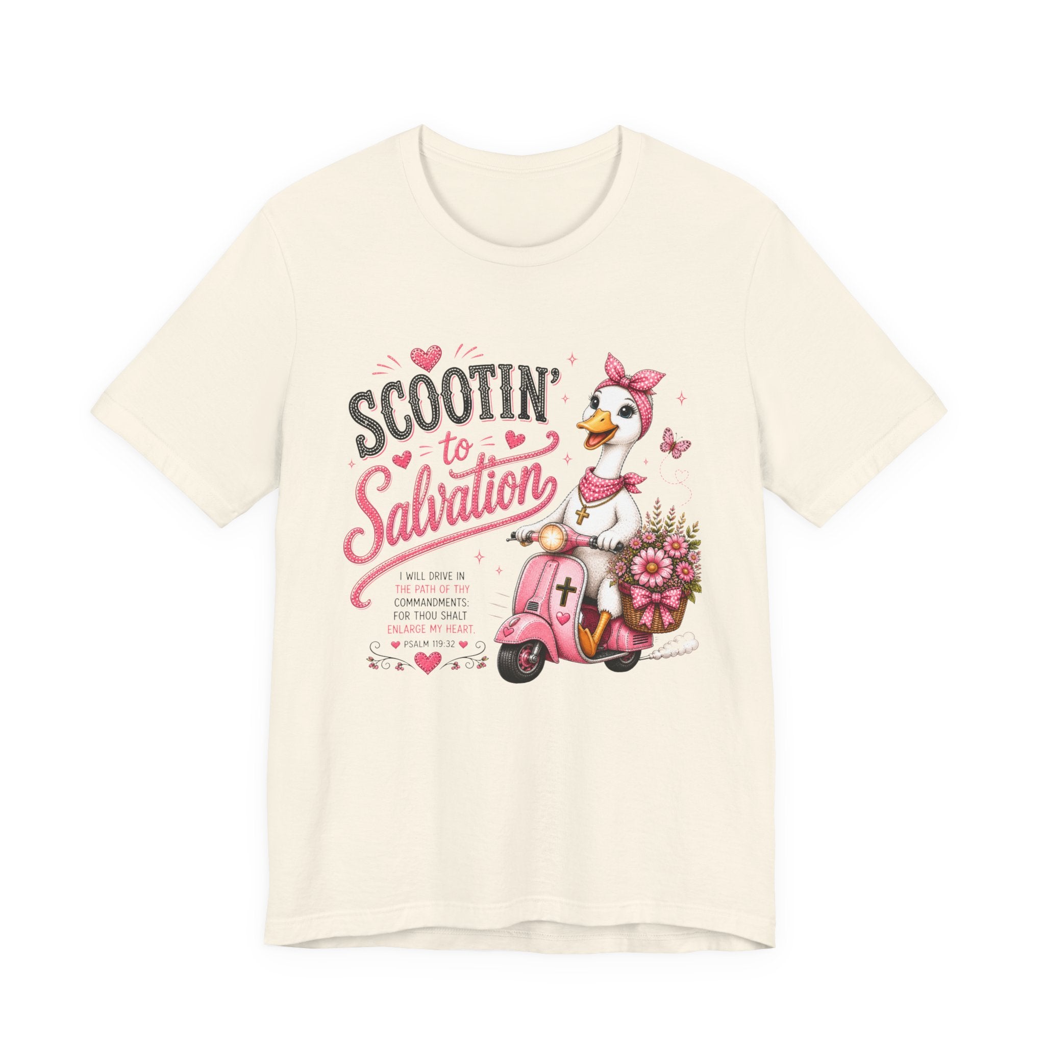 Scootin' to Salvation Goose Shirt for Women | Cute Christian Bible Verse Tee