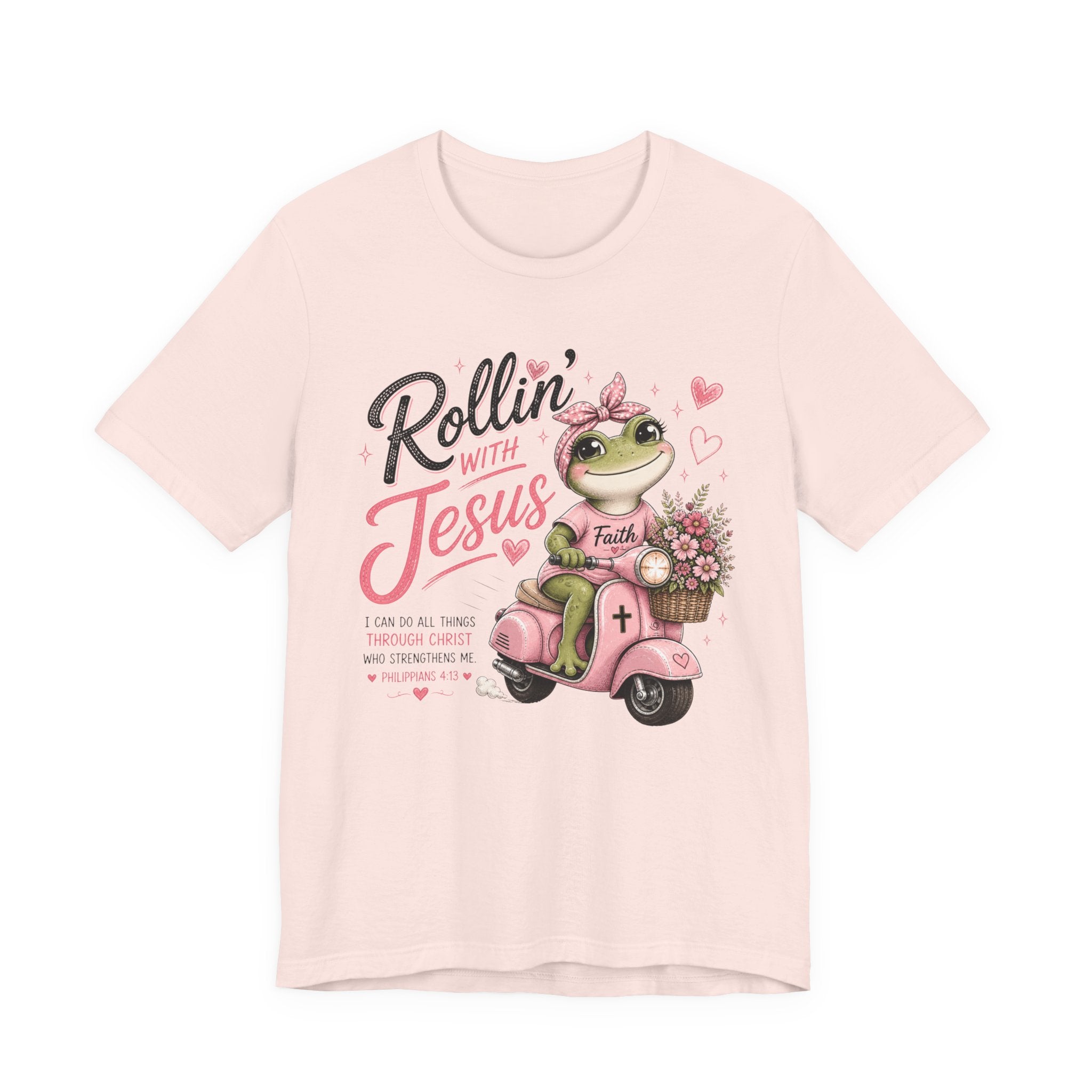 Rollin' with Jesus Frog Shirt | Christian woman's Tee | Cute Bible Verse Shirt