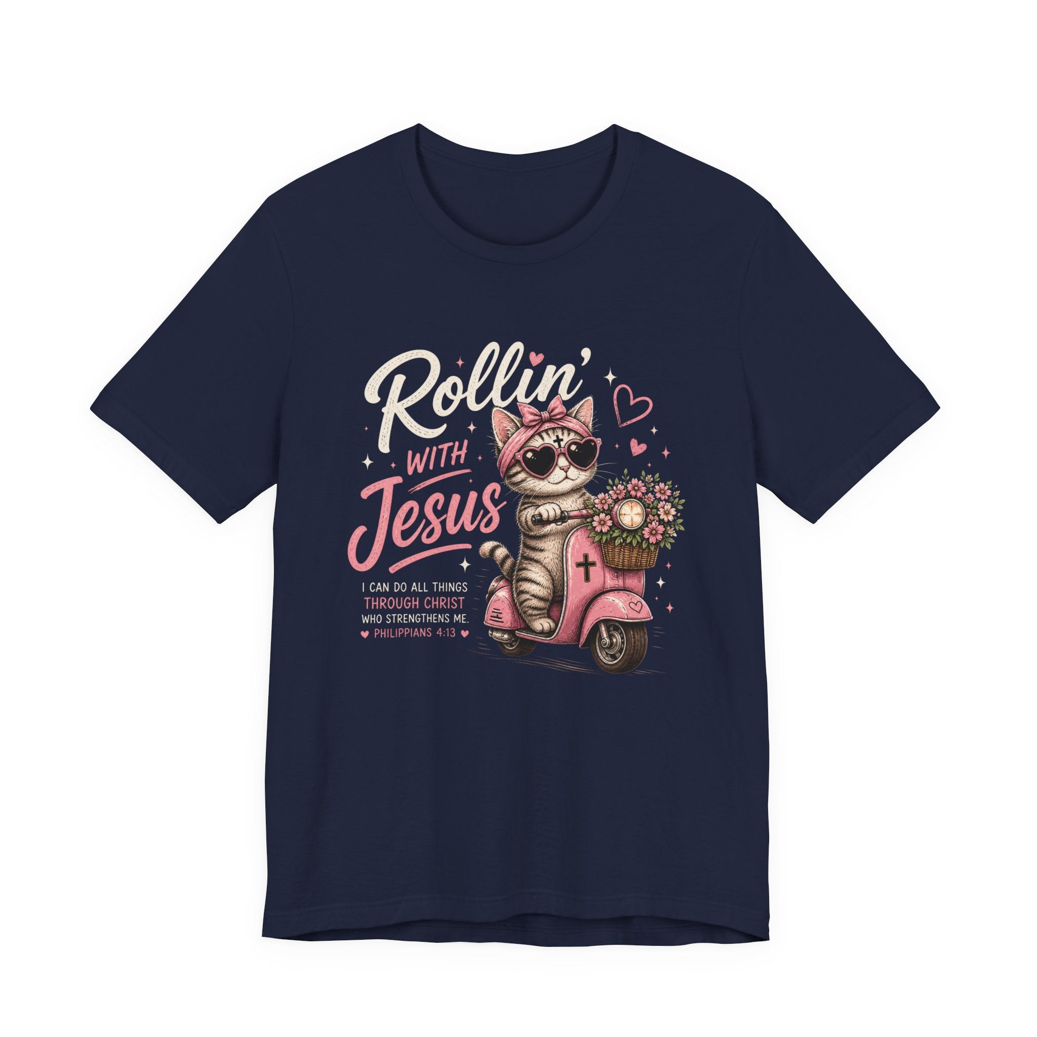 Rollin' with Jesus Cow Shirt for Women | Cute Christian Bible Verse Tee