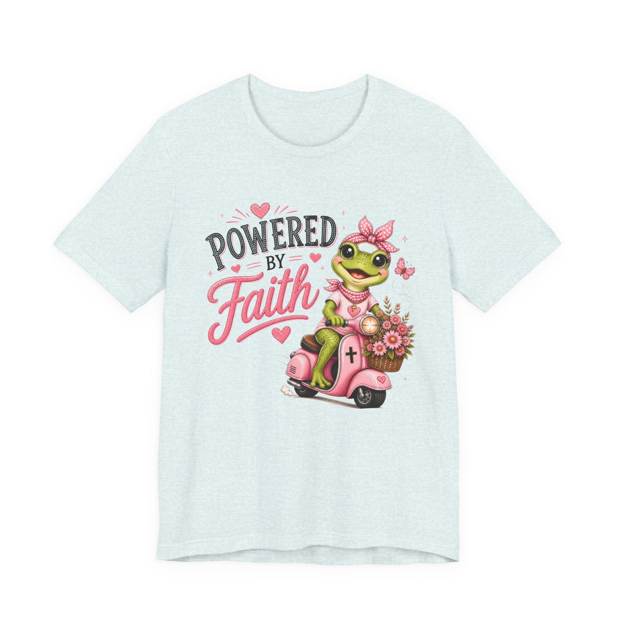 Powered by Faith Frog Shirt for Women | Cute Christian Boutique Tee