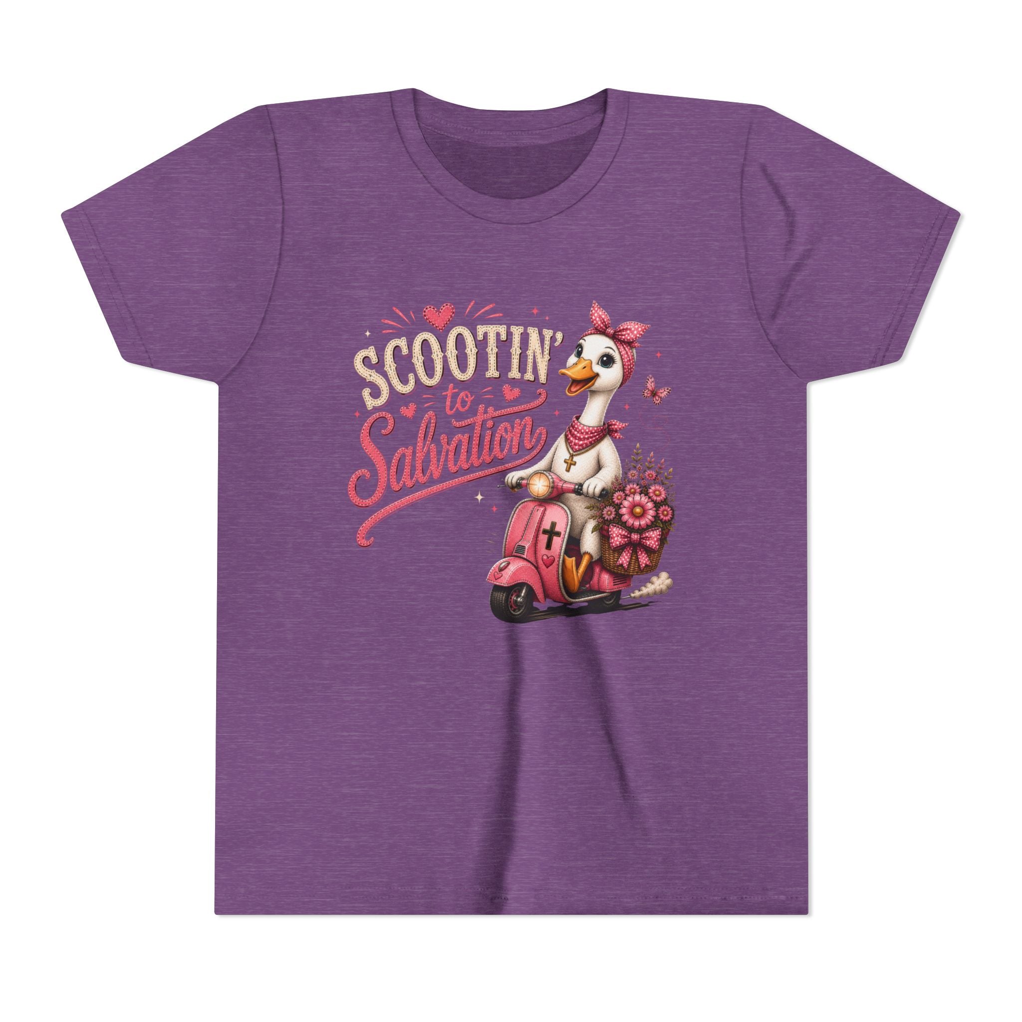 Scootin' to Salvation Goose Shirt for Girls | Christian Youth Tee | Cute Farm Animal Shirt