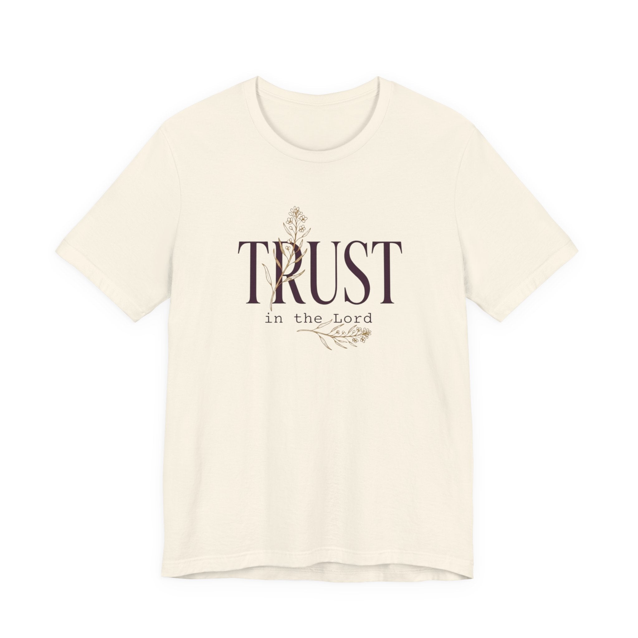 Trust in the Lord maroon and gold, Christian T-Shirt