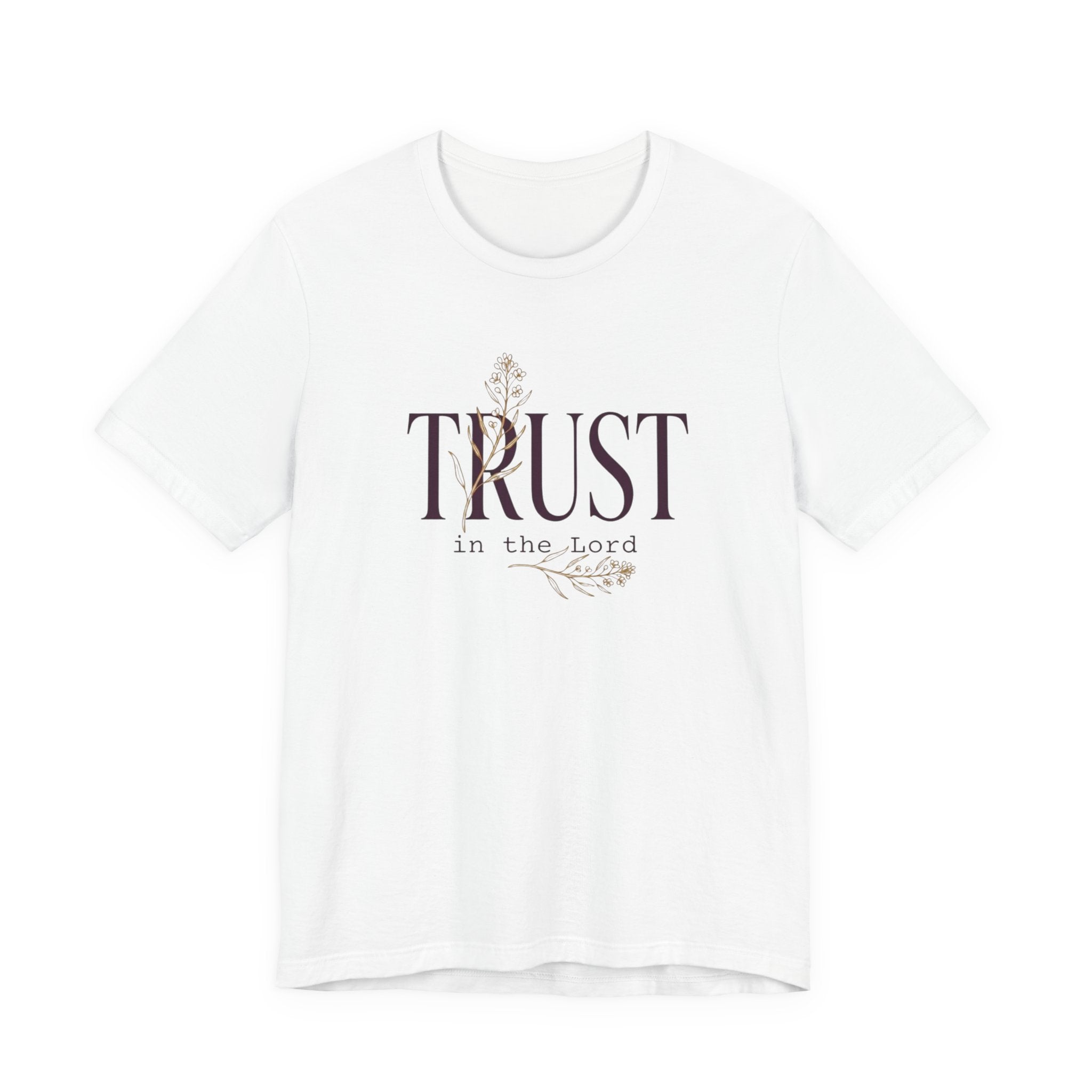 Trust in the Lord maroon and gold, Christian T-Shirt