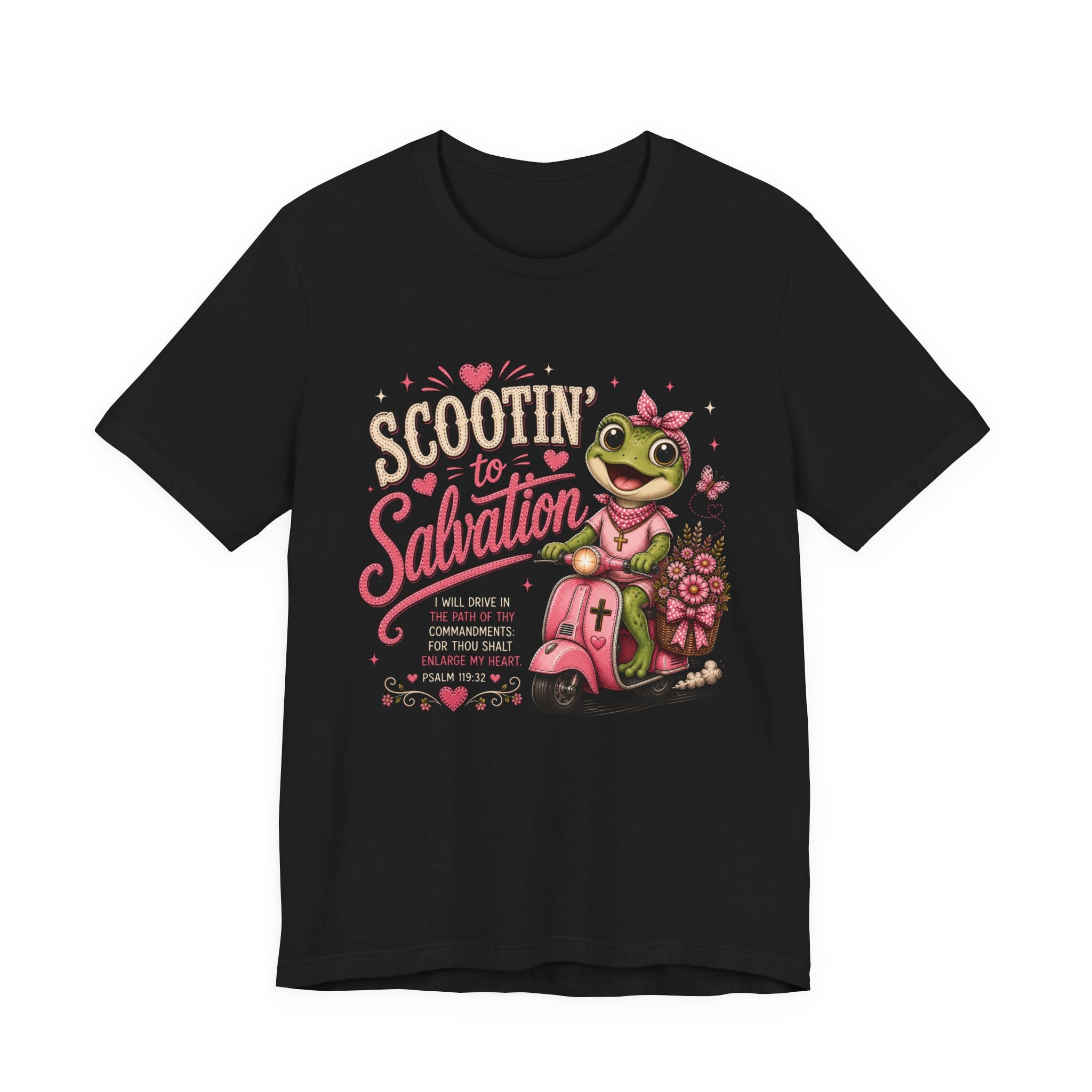 Scootin' to Salvation Frog Shirt for Women | Cute Christian Bible Verse Tee