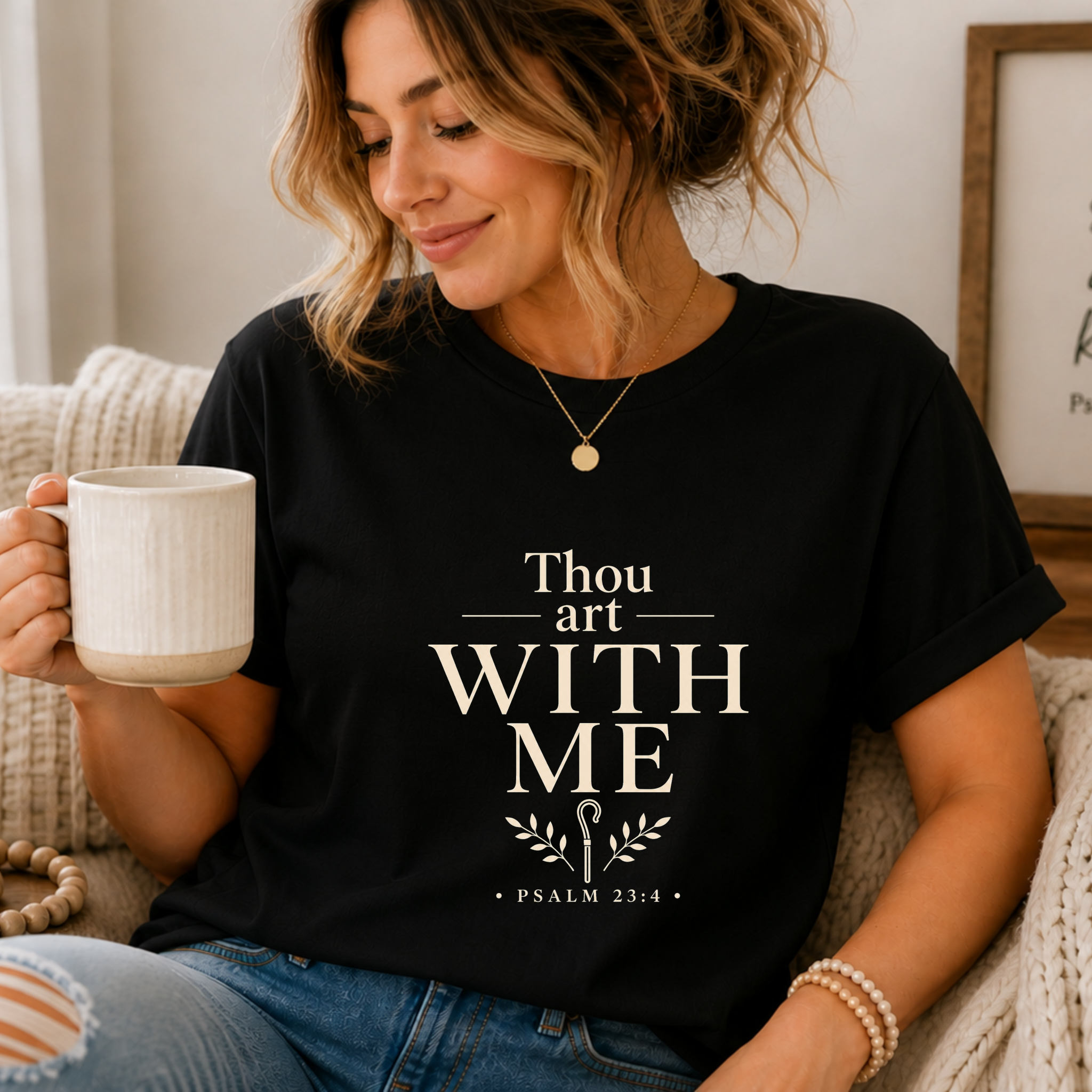 Thou Art With Me Shirt – Psalm 23:4 Christian T-Shirt