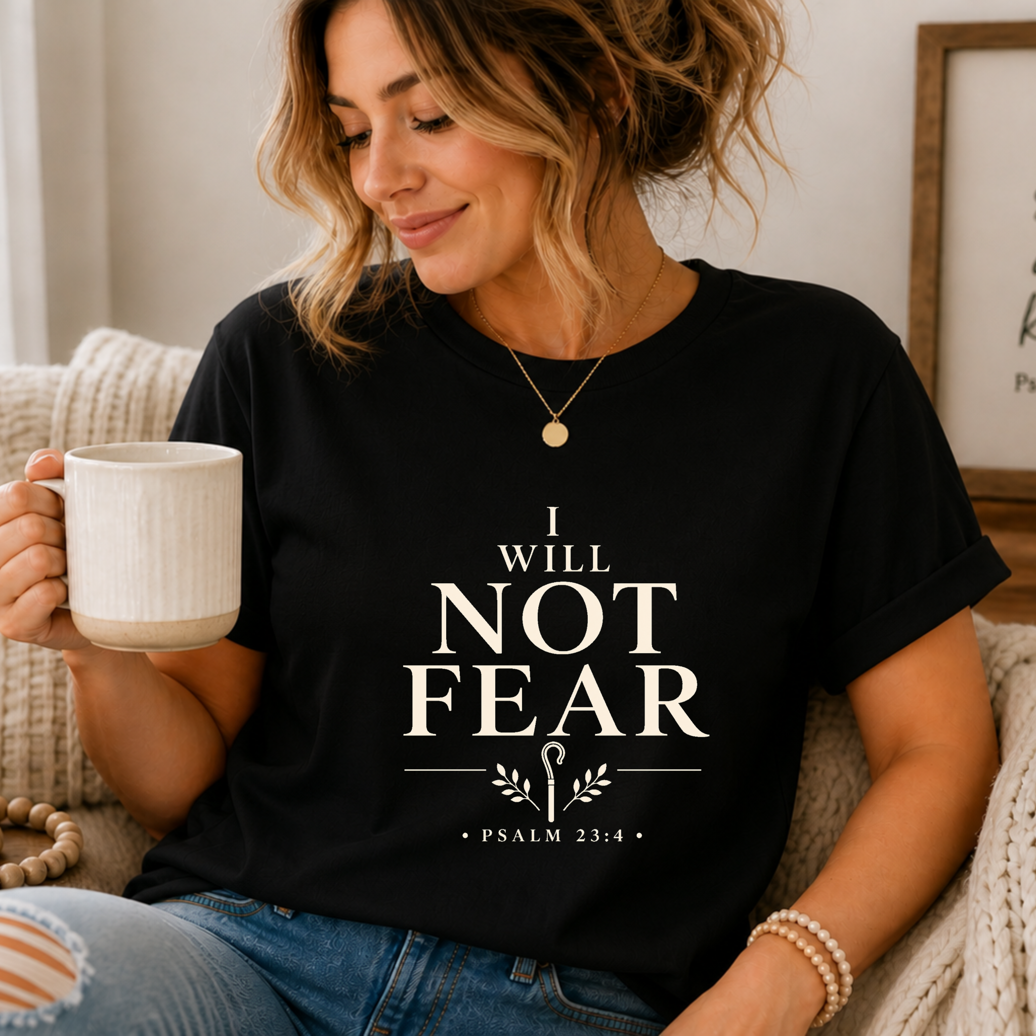 I Will Not Fear Shirt – Psalm 23:4 Christian T-Shirt