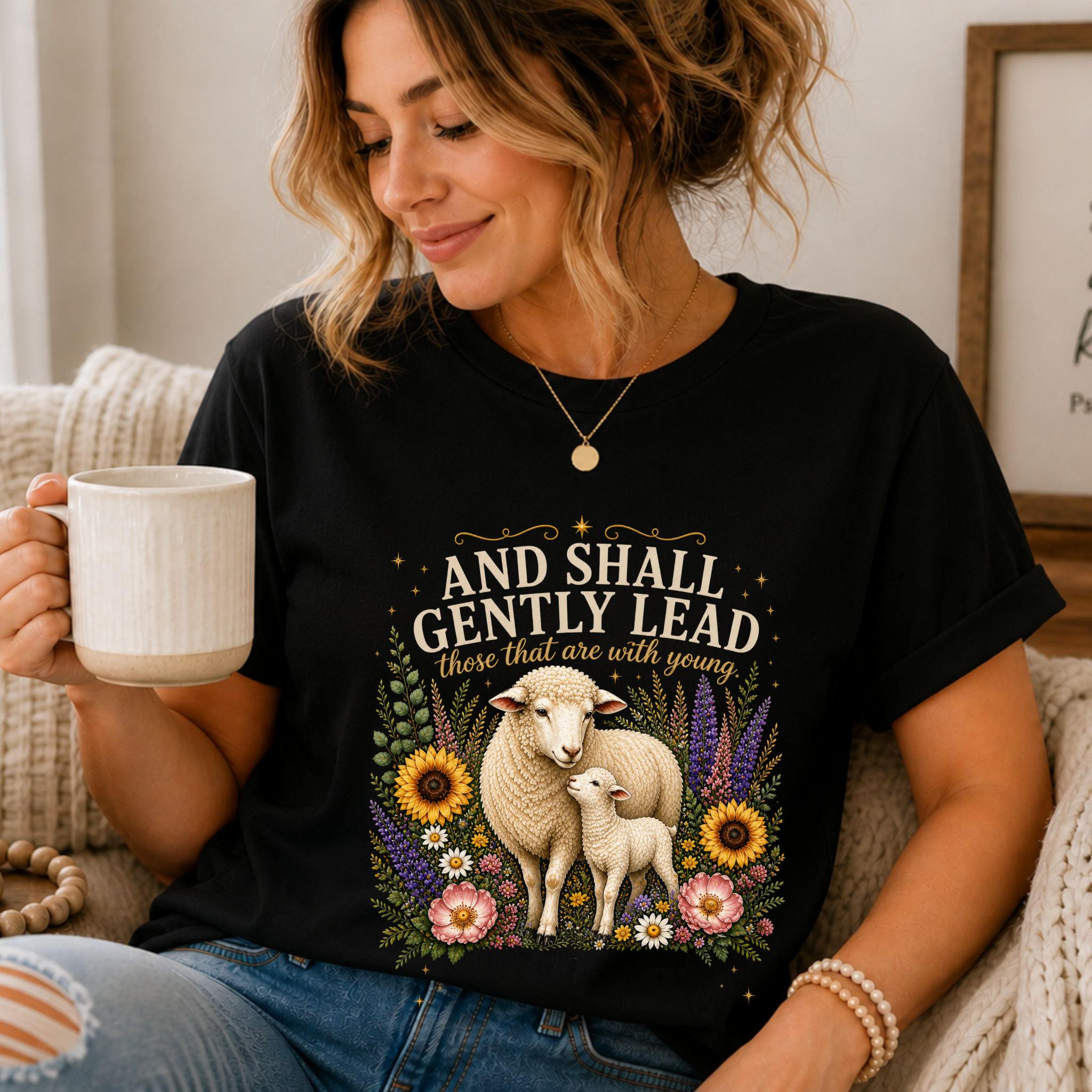 and Shall Gently Lead those that are with Young, Classic Isaiah 40:11 Shirt