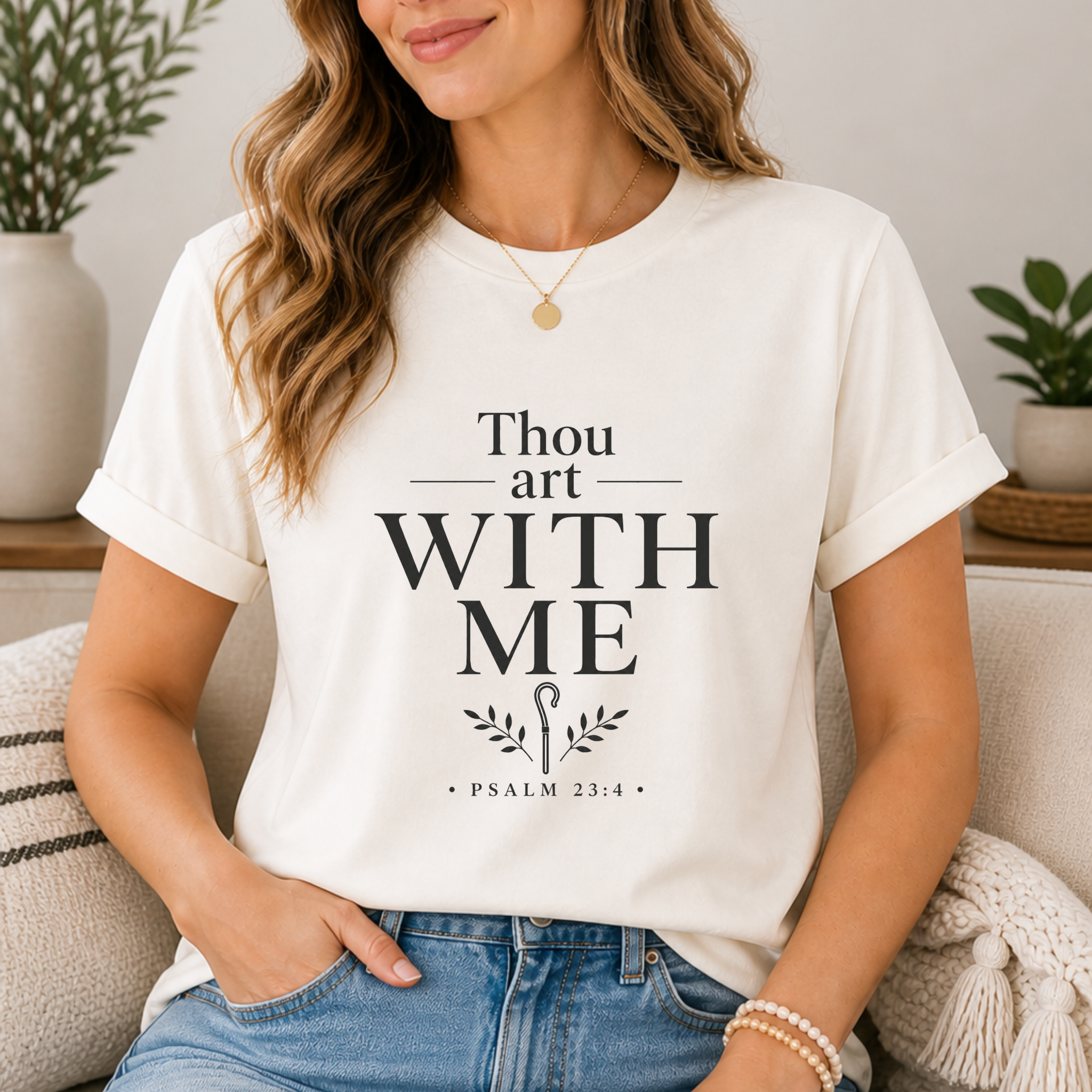 Thou Art With Me Shirt – Psalm 23:4 Christian T-Shirt