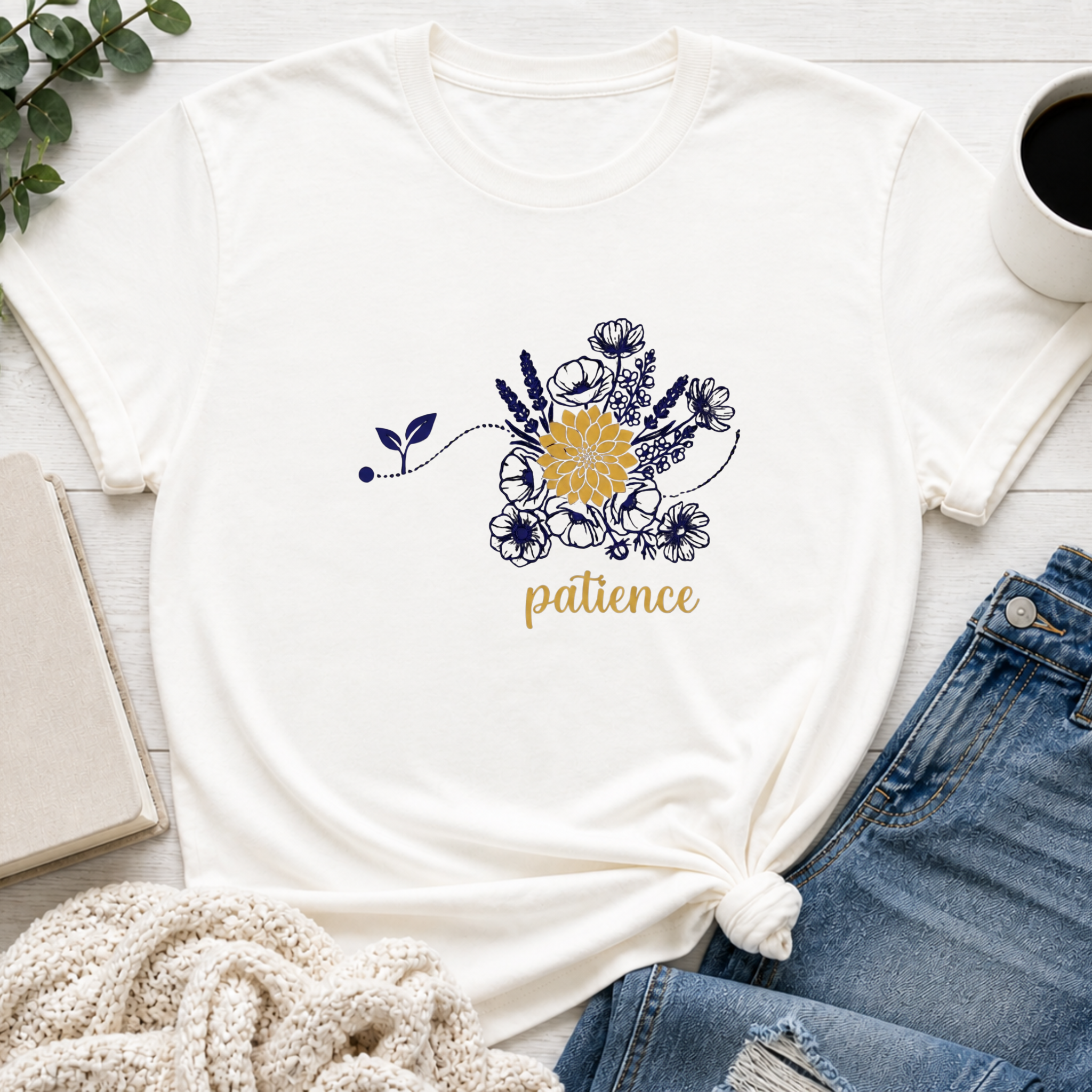 Patience Floral Christian Shirt | Inspirational Boutique Tee for Women