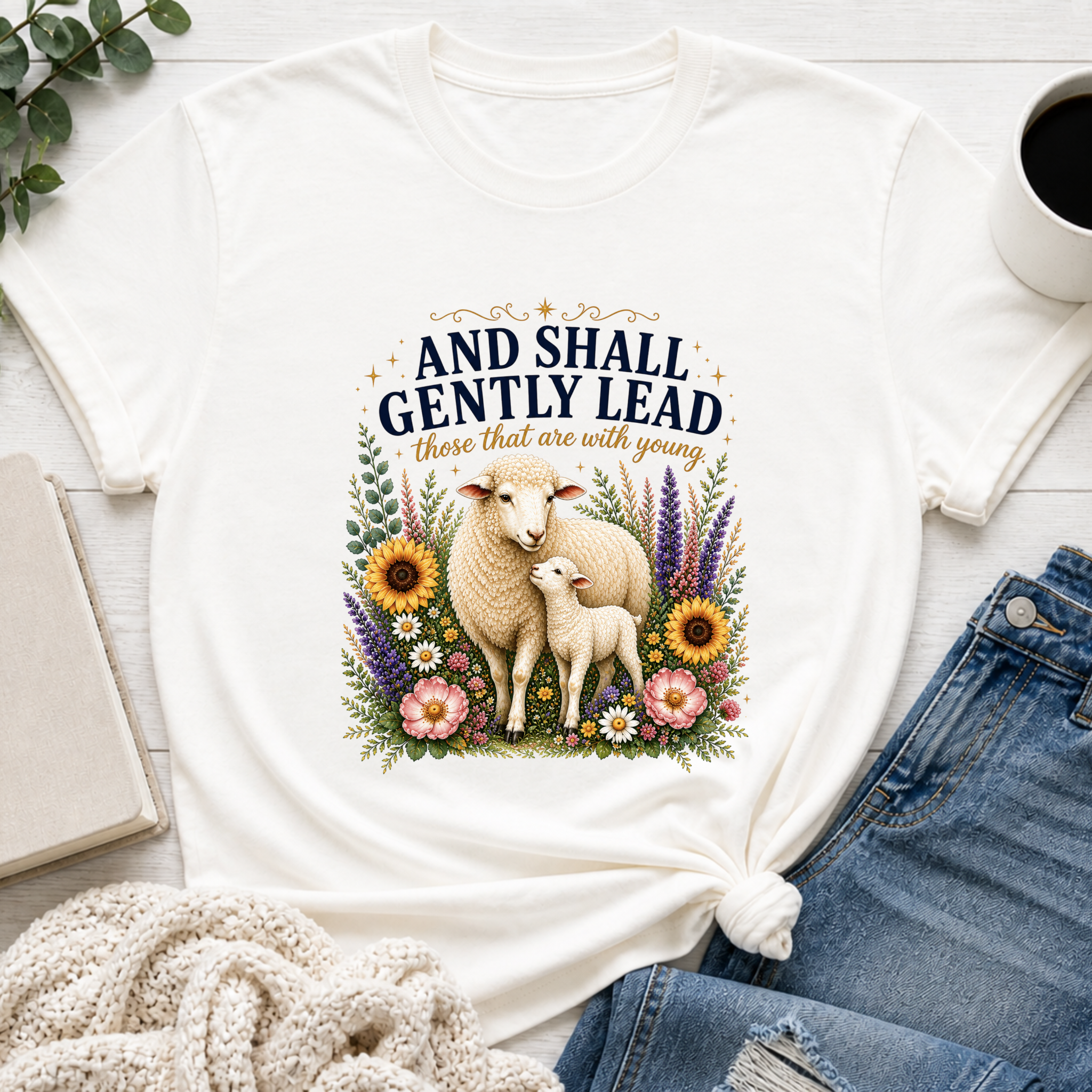 and Shall Gently Lead those that are with Young, Classic Isaiah 40:11 Shirt