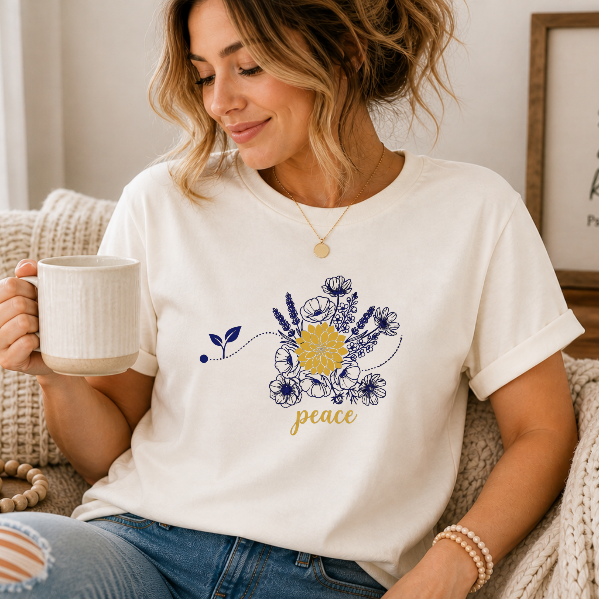 Peace Floral Christian Shirt | Inspirational Boutique Tee for Women