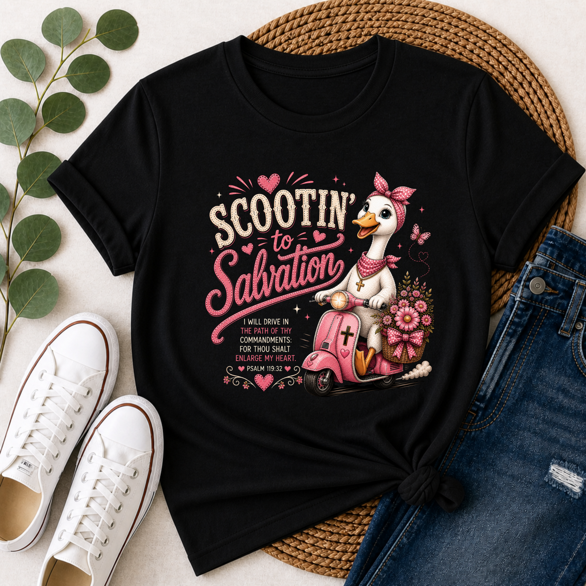 Scootin’ to Salvation Goose Shirt | Christian Girl Youth Tee | Cute Bible Verse Shirt